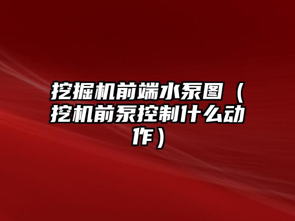 挖掘機前端水泵圖（挖機前泵控制什么動作）