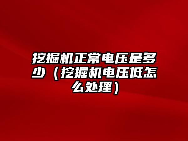 挖掘機正常電壓是多少（挖掘機電壓低怎么處理）