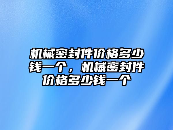 機械密封件價格多少錢一個，機械密封件價格多少錢一個