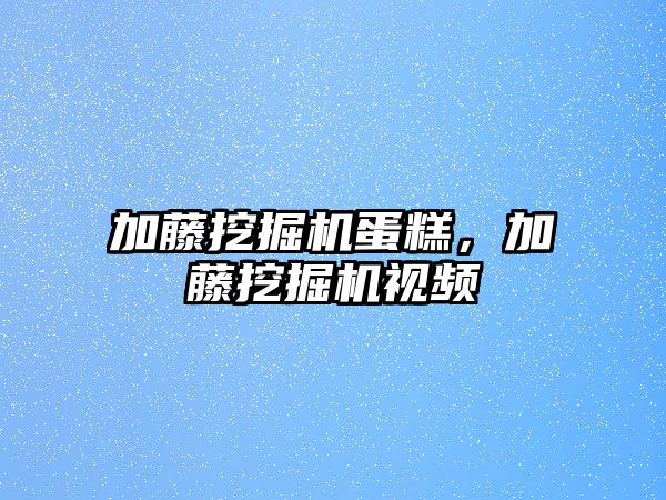 加藤挖掘機蛋糕，加藤挖掘機視頻