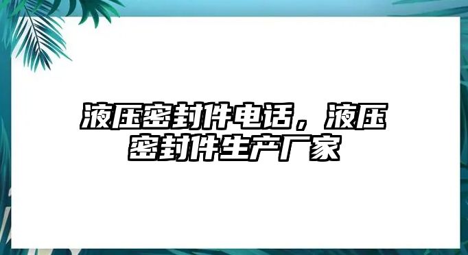 液壓密封件電話，液壓密封件生產(chǎn)廠家