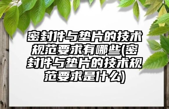 密封件與墊片的技術(shù)規(guī)范要求有哪些(密封件與墊片的技術(shù)規(guī)范要求是什么)