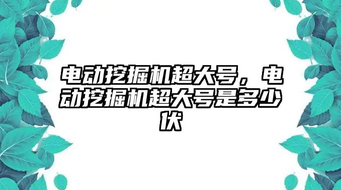 電動挖掘機(jī)超大號，電動挖掘機(jī)超大號是多少伏