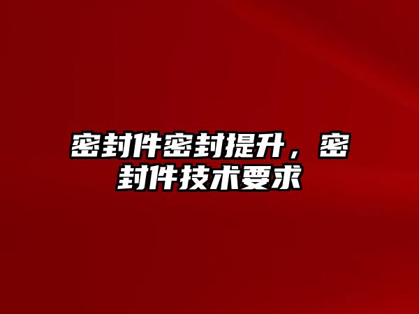 密封件密封提升，密封件技術要求