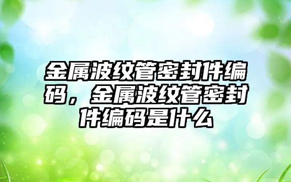 金屬波紋管密封件編碼，金屬波紋管密封件編碼是什么