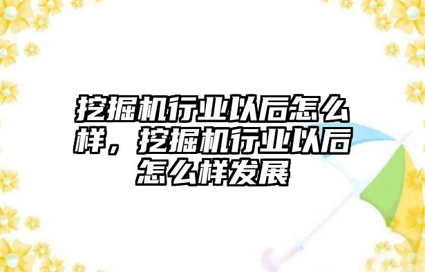 挖掘機(jī)行業(yè)以后怎么樣，挖掘機(jī)行業(yè)以后怎么樣發(fā)展