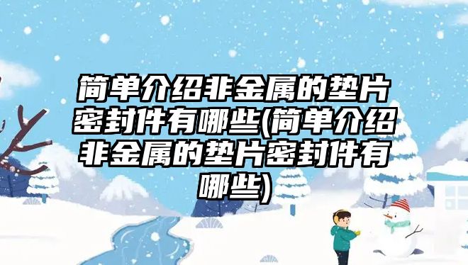 簡單介紹非金屬的墊片密封件有哪些(簡單介紹非金屬的墊片密封件有哪些)