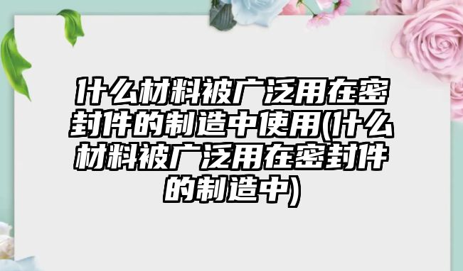 什么材料被廣泛用在密封件的制造中使用(什么材料被廣泛用在密封件的制造中)