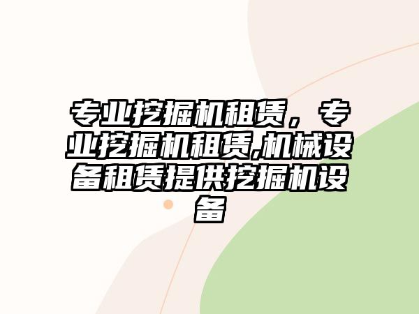 專(zhuān)業(yè)挖掘機(jī)租賃，專(zhuān)業(yè)挖掘機(jī)租賃,機(jī)械設(shè)備租賃提供挖掘機(jī)設(shè)備