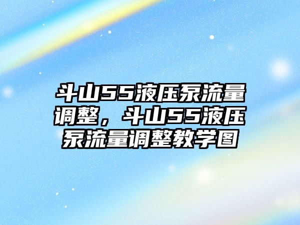 斗山55液壓泵流量調(diào)整，斗山55液壓泵流量調(diào)整教學(xué)圖