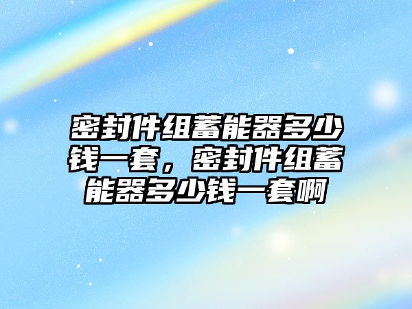 密封件組蓄能器多少錢一套，密封件組蓄能器多少錢一套啊