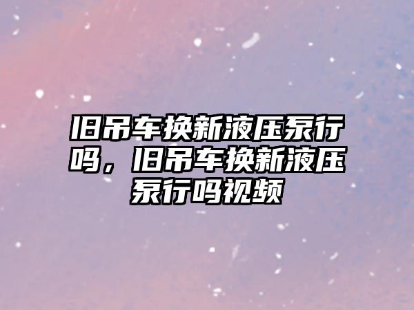 舊吊車換新液壓泵行嗎，舊吊車換新液壓泵行嗎視頻