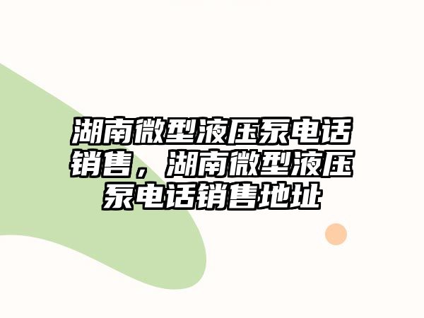 湖南微型液壓泵電話銷售，湖南微型液壓泵電話銷售地址