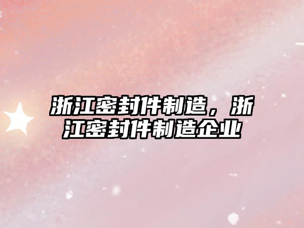 浙江密封件制造，浙江密封件制造企業(yè)