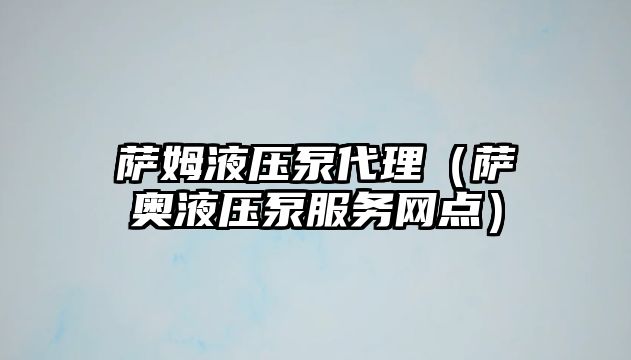 薩姆液壓泵代理（薩奧液壓泵服務(wù)網(wǎng)點(diǎn)）