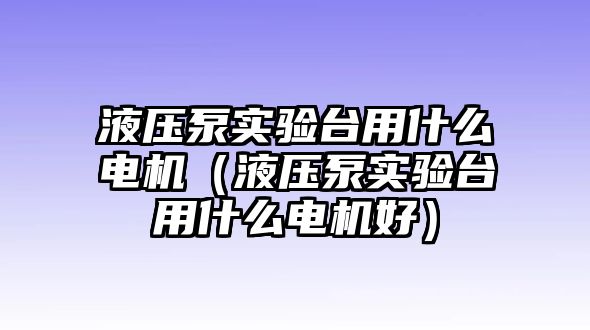 液壓泵實(shí)驗(yàn)臺用什么電機(jī)（液壓泵實(shí)驗(yàn)臺用什么電機(jī)好）