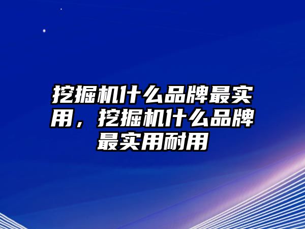 挖掘機(jī)什么品牌最實用，挖掘機(jī)什么品牌最實用耐用