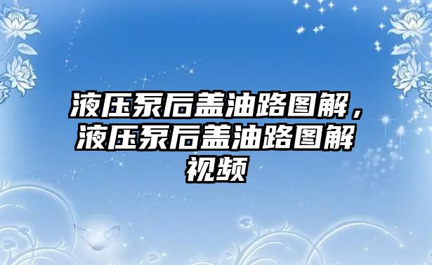 液壓泵后蓋油路圖解，液壓泵后蓋油路圖解視頻