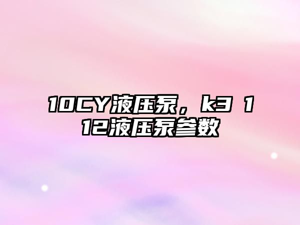 10CY液壓泵，k3ⅴ112液壓泵參數