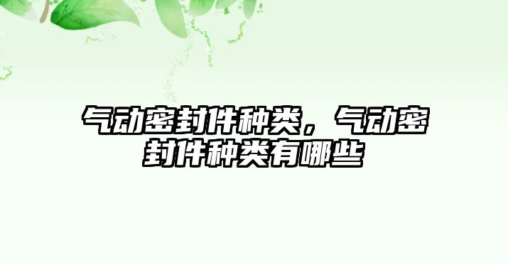 氣動密封件種類，氣動密封件種類有哪些