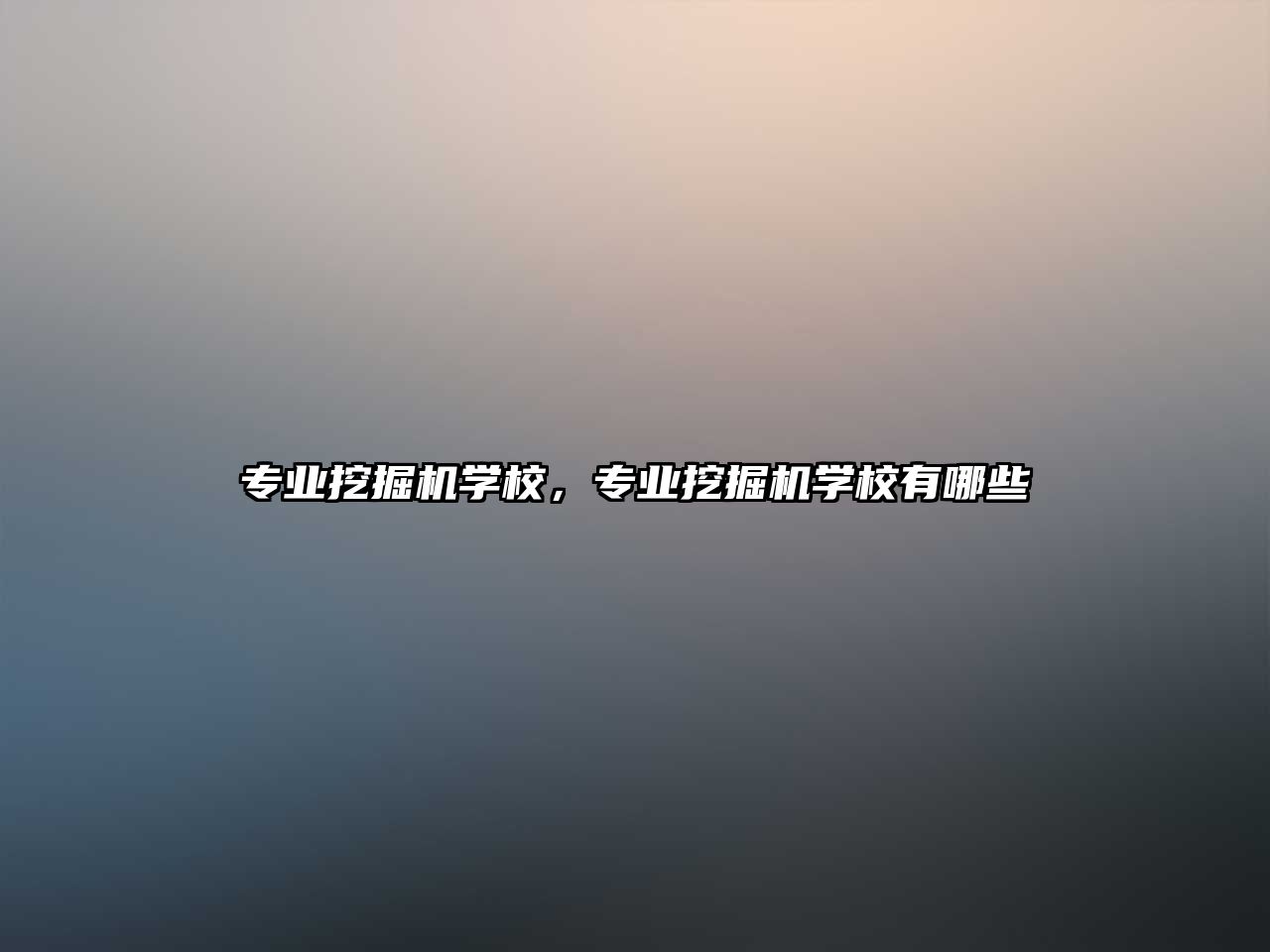 專業(yè)挖掘機學校，專業(yè)挖掘機學校有哪些