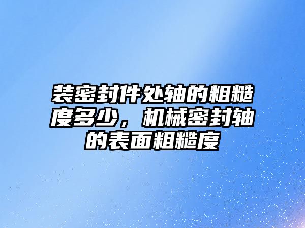 裝密封件處軸的粗糙度多少，機械密封軸的表面粗糙度