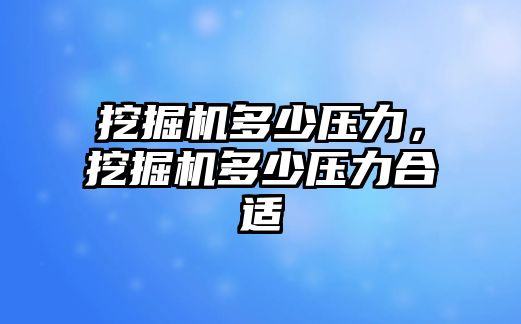 挖掘機多少壓力，挖掘機多少壓力合適