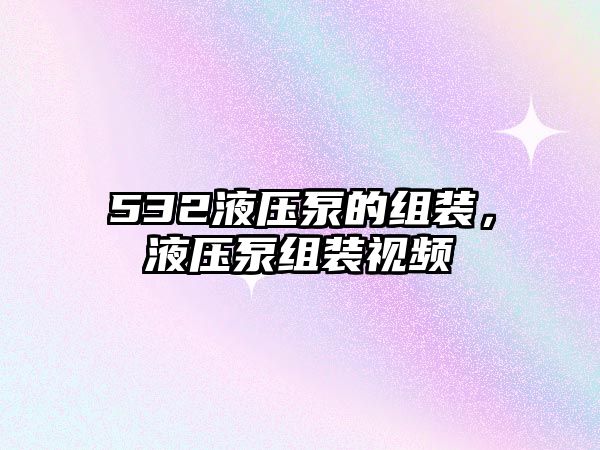 532液壓泵的組裝，液壓泵組裝視頻