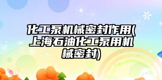 化工泵機械密封作用(上海石油化工泵用機械密封)