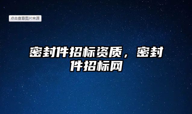 密封件招標資質(zhì)，密封件招標網(wǎng)