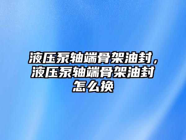 液壓泵軸端骨架油封，液壓泵軸端骨架油封怎么換