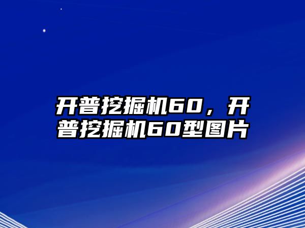 開普挖掘機(jī)60，開普挖掘機(jī)60型圖片