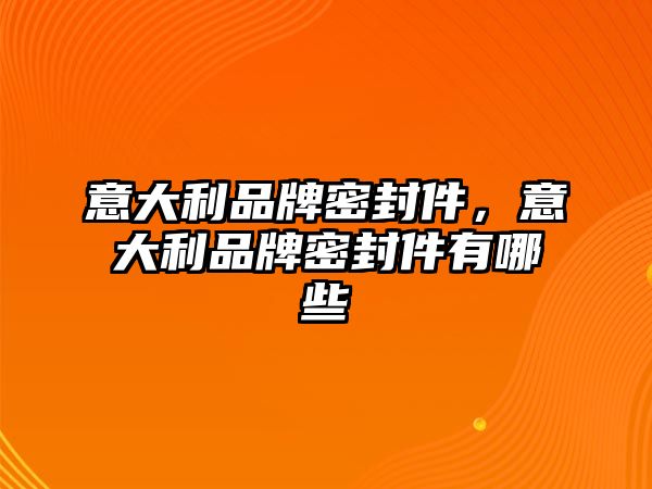 意大利品牌密封件，意大利品牌密封件有哪些