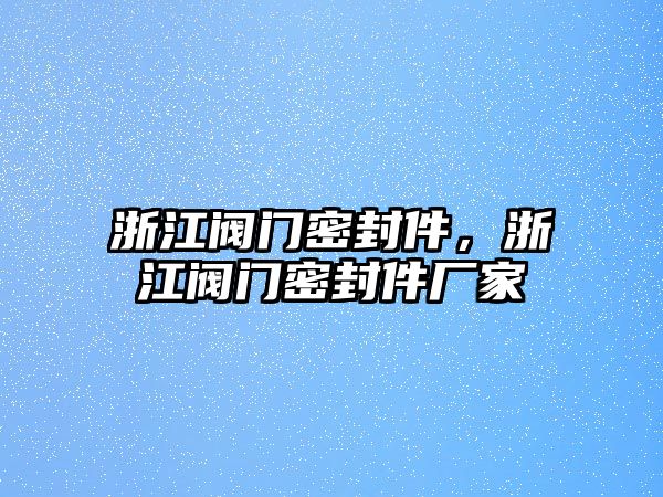 浙江閥門(mén)密封件，浙江閥門(mén)密封件廠家