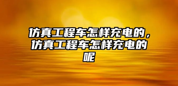 仿真工程車怎樣充電的，仿真工程車怎樣充電的呢