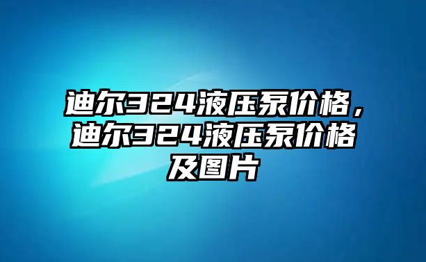 迪爾324液壓泵價(jià)格，迪爾324液壓泵價(jià)格及圖片