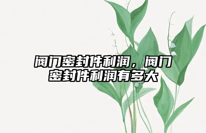 閥門密封件利潤(rùn)，閥門密封件利潤(rùn)有多大