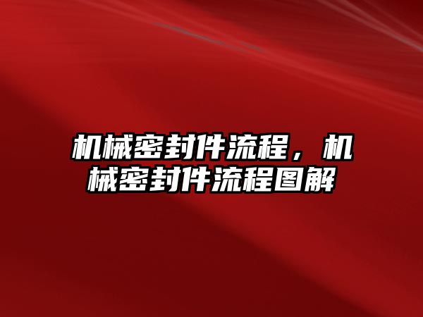 機械密封件流程，機械密封件流程圖解