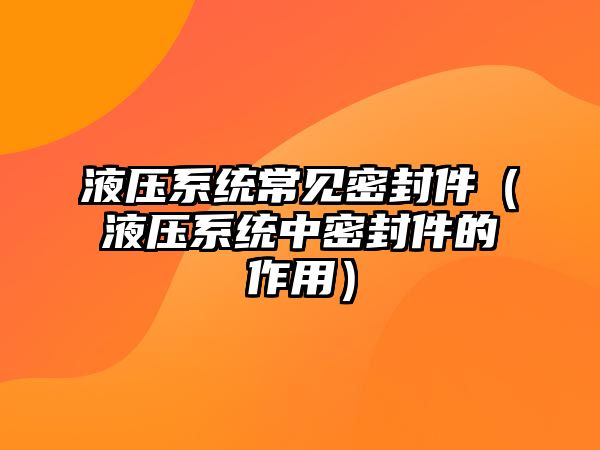 液壓系統(tǒng)常見密封件（液壓系統(tǒng)中密封件的作用）