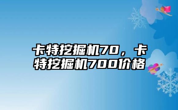 卡特挖掘機70，卡特挖掘機700價格