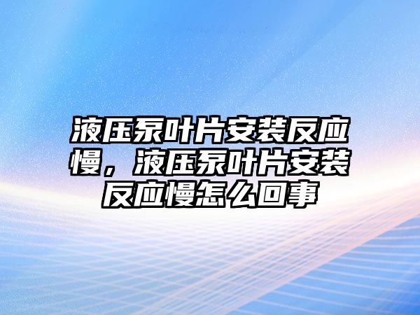 液壓泵葉片安裝反應(yīng)慢，液壓泵葉片安裝反應(yīng)慢怎么回事