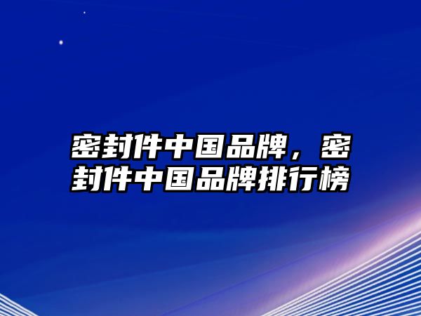 密封件中國(guó)品牌，密封件中國(guó)品牌排行榜