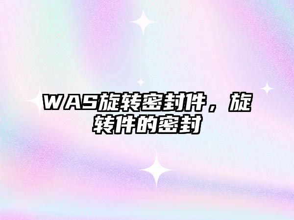 WAS旋轉(zhuǎn)密封件，旋轉(zhuǎn)件的密封