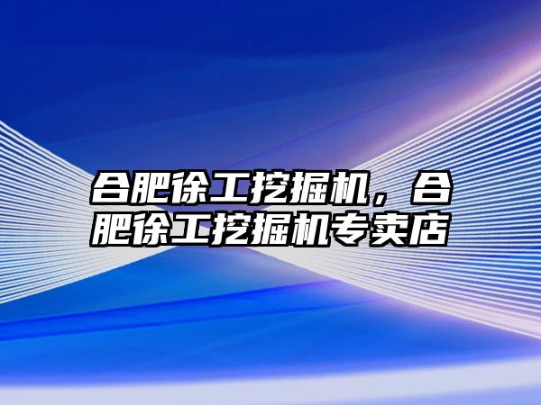 合肥徐工挖掘機，合肥徐工挖掘機專賣店