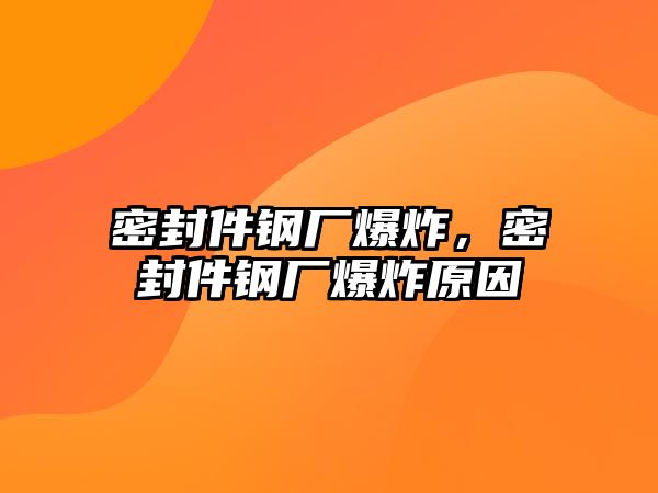 密封件鋼廠爆炸，密封件鋼廠爆炸原因