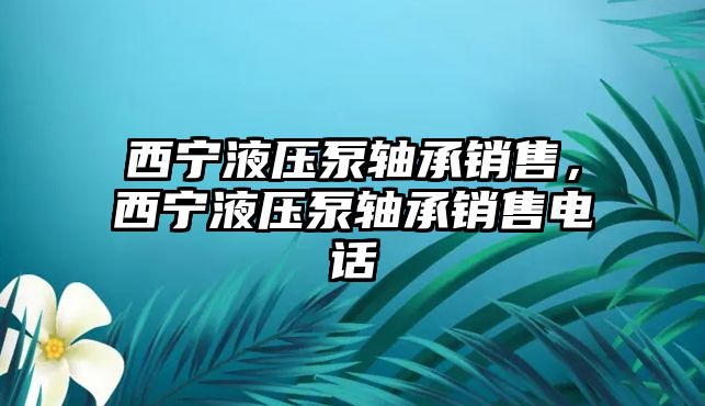 西寧液壓泵軸承銷售，西寧液壓泵軸承銷售電話