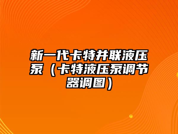 新一代卡特并聯(lián)液壓泵（卡特液壓泵調(diào)節(jié)器調(diào)圖）