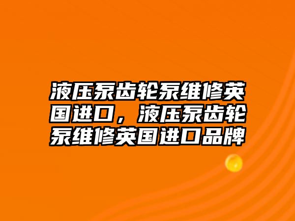 液壓泵齒輪泵維修英國進(jìn)口，液壓泵齒輪泵維修英國進(jìn)口品牌