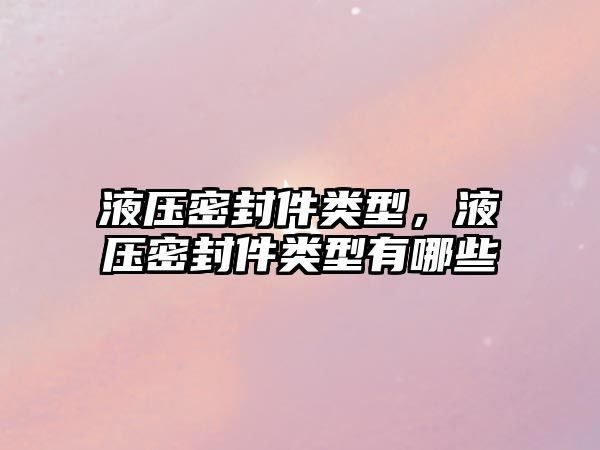 液壓密封件類型，液壓密封件類型有哪些