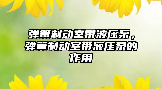 彈簧制動室?guī)б簤罕茫瑥椈芍苿邮規(guī)б簤罕玫淖饔? class=